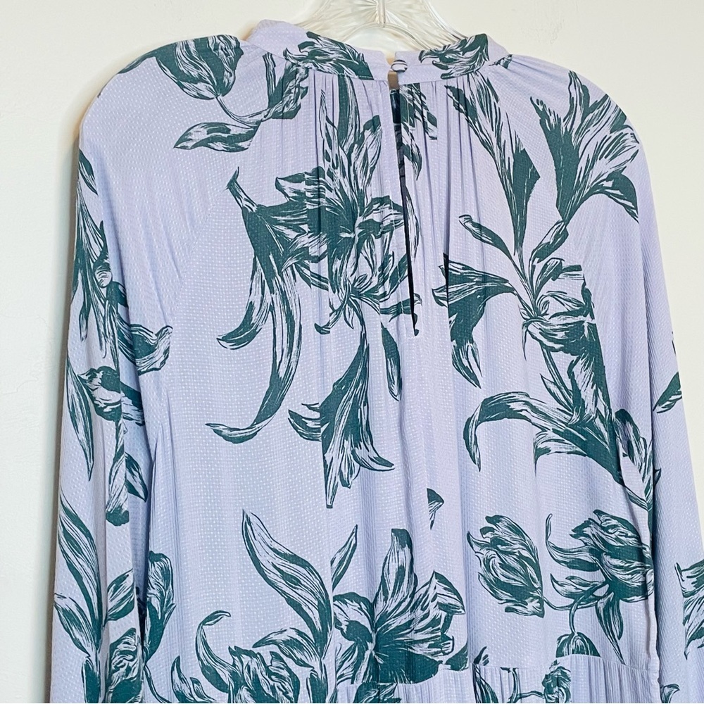 A New Day Floral Balloon Sleeve Tiered Midi Dress - Picture 8 of 12